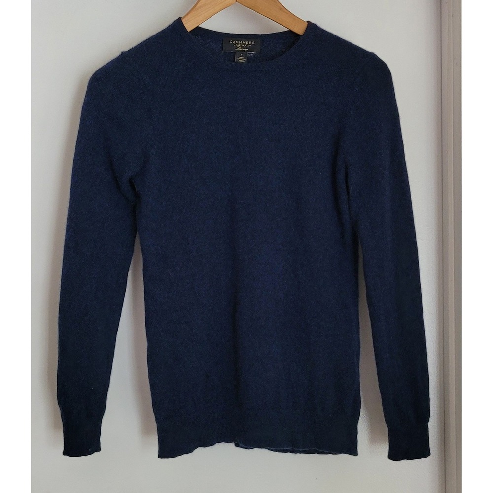 Charter Club‎ Women's Cashmere Pullover Sweater Size S Blue 100% Cashmere